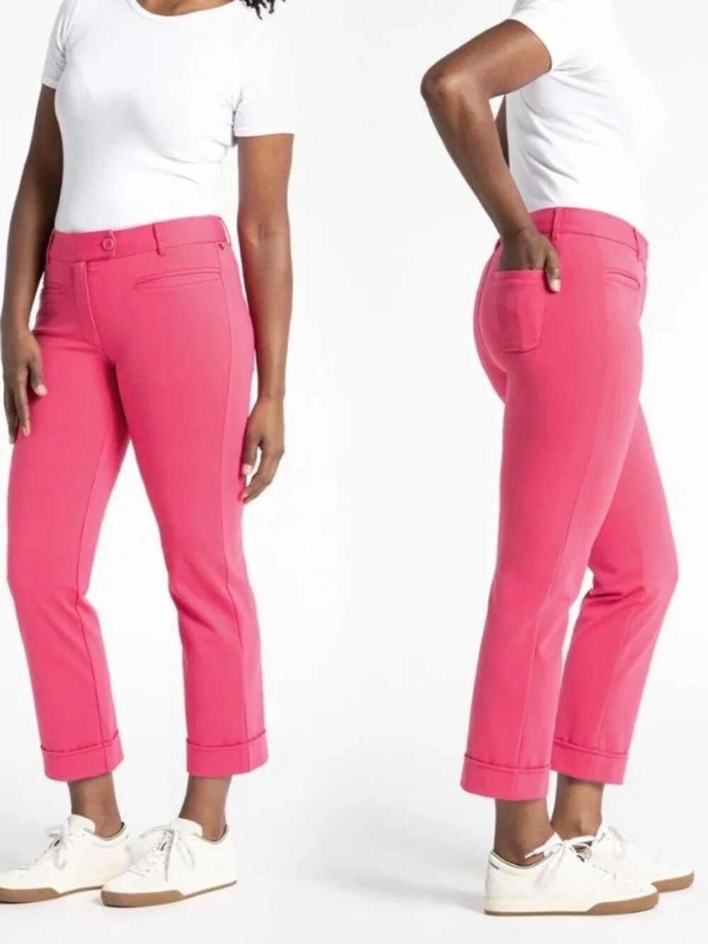 New Betabrand Pink Raspberry Beret Crop Lite Dress Pant Yoga Pants Large